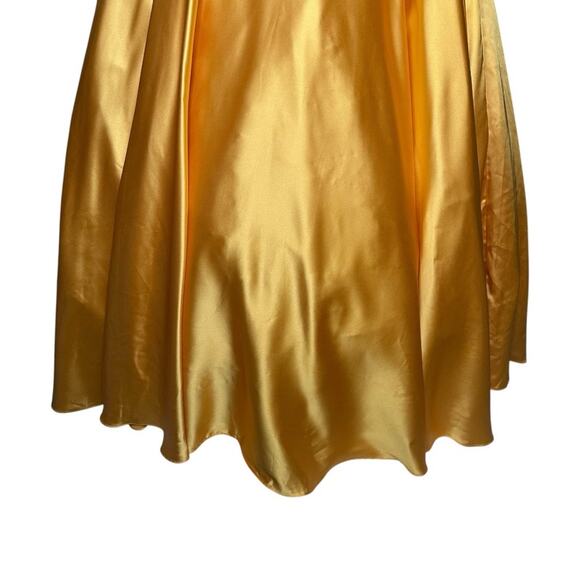 Mac Duggal Bow Sweetheart Strapless A Line Gown in Marigold 2 - Picture 5 of 12